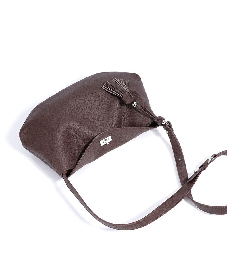 versatile leather crossbody tote