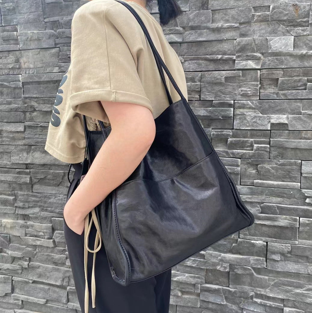 Genuine Leather Tote and Crossbody Bundle