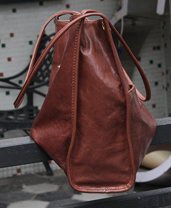 Classic Leather Tote with Matching Crossbody