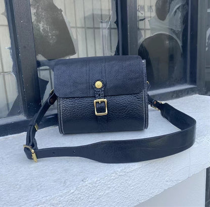 Stylish Vintage Leather Square Sling Bag for Ladies with Adjustable Shoulder Strap