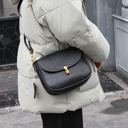 Trendy Leather Shoulder Bag with Detachable Strap