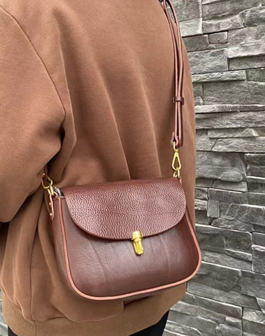 Elegant Vintage Leather Single Shoulder Bag for Women