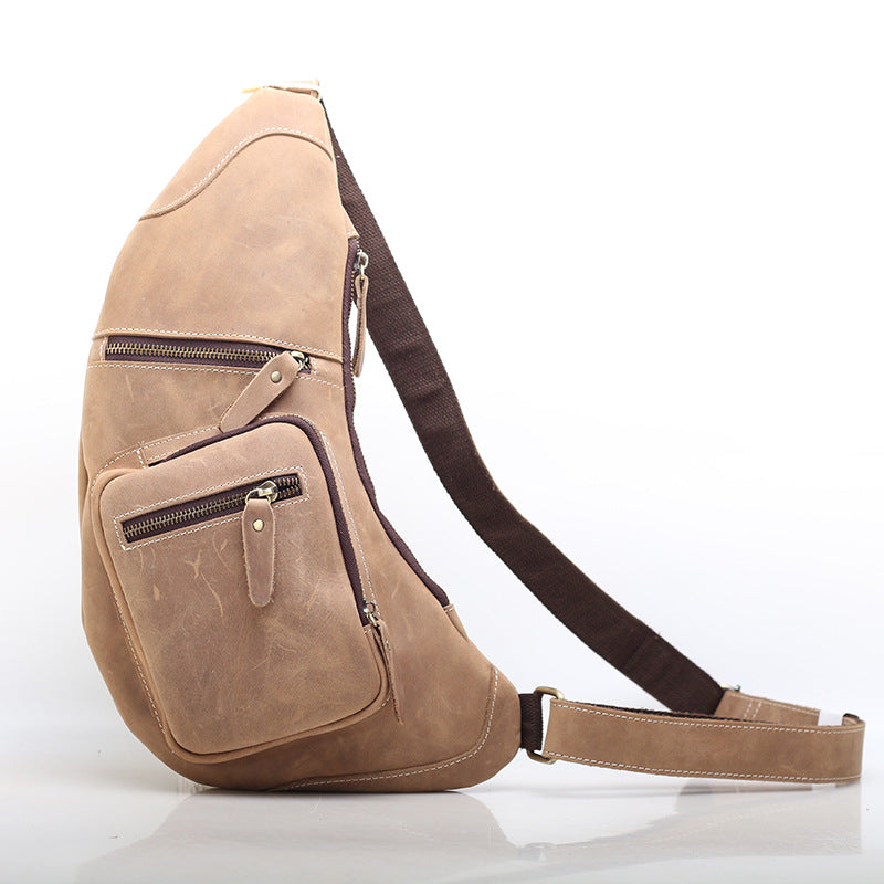 Classic Leather Sling Bag for Gentlemen woyaza