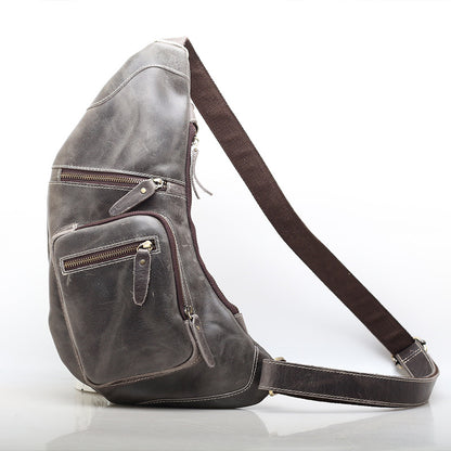 Trendy Leather Messenger Pack for Men woyaza