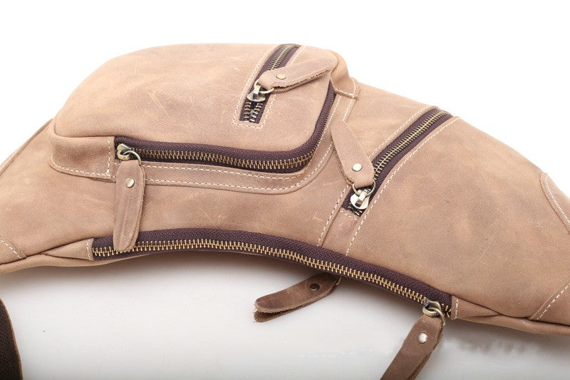 Elegant Leather Crossbody Bag for Gents woyaza