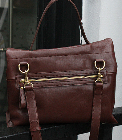 Handmade Soft Leather Briefcase Handbag
