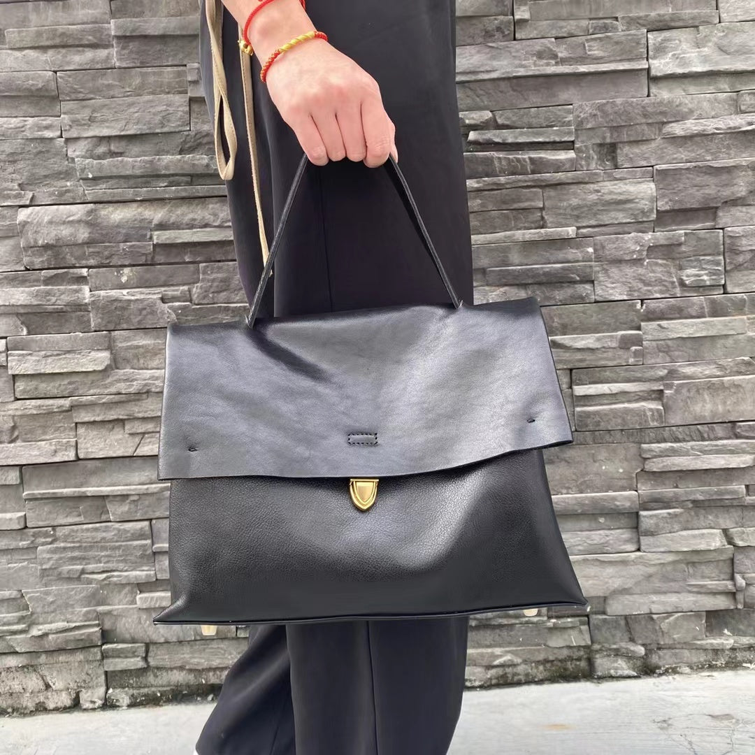 Elegant Vintage Leather Work Tote Bag for Women