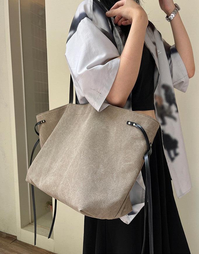 Roomy canvas tote for grocery shopping and errands