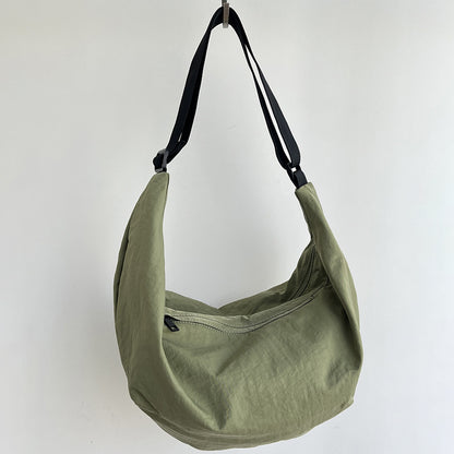 Soft side body hugging bag for outdoor hiking and walking