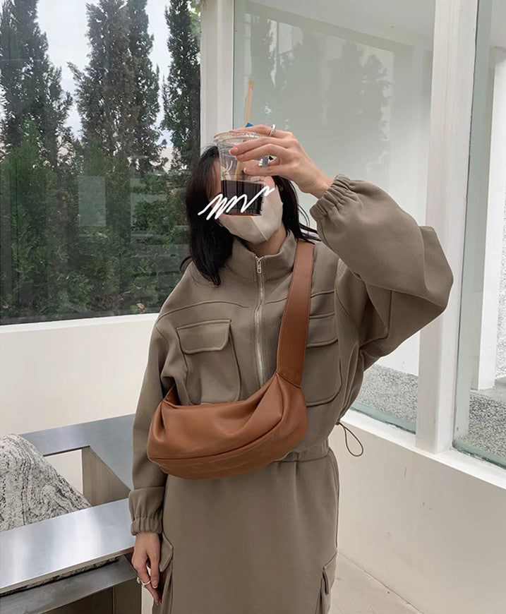 Slouchy fabric crossbody purse ideal for hands-free shopping and travel