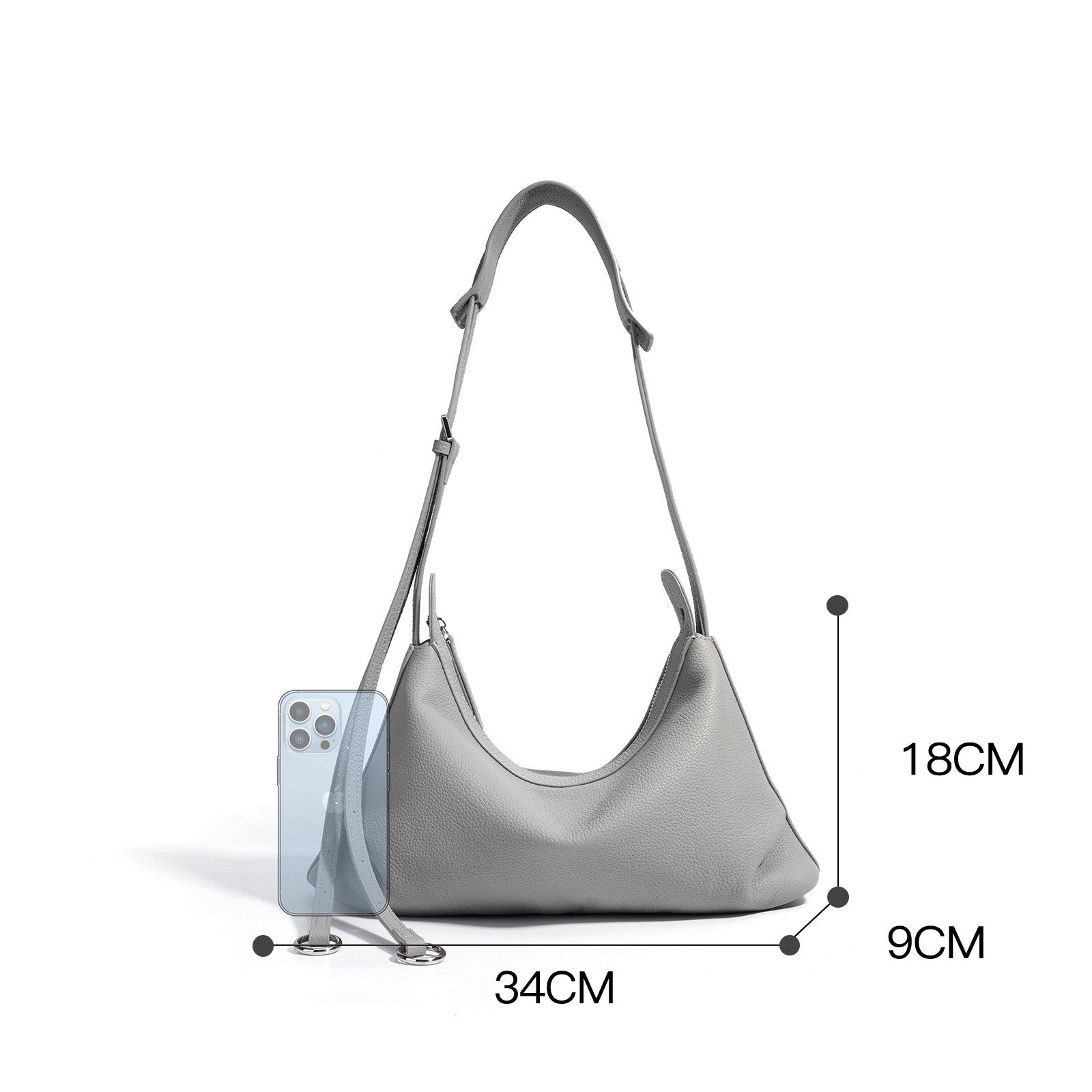 minimalist crossbody bag in genuine leather