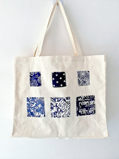 Bag filled with groceries, books, and daily essentials