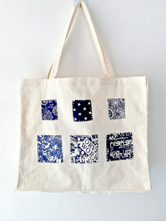 Bag filled with groceries, books, and daily essentials