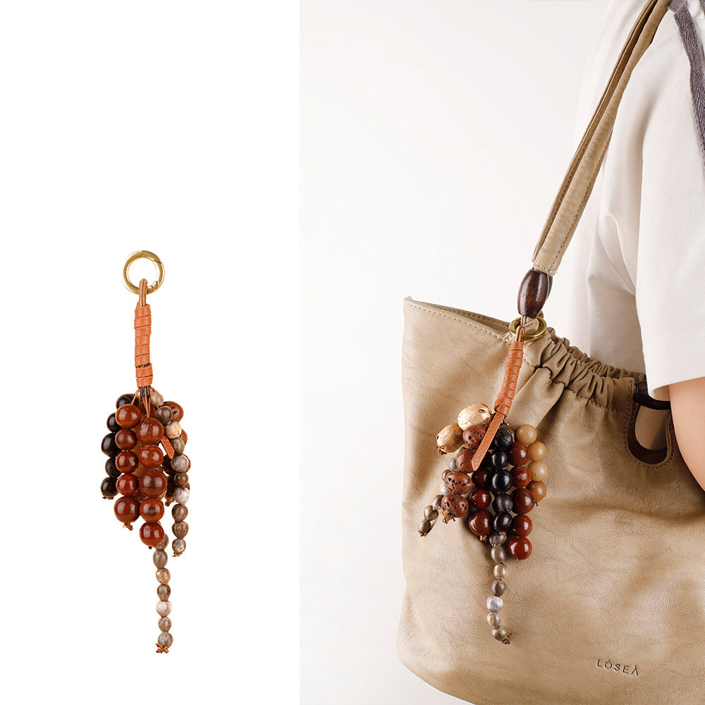 Handcrafted bag accent for adding a personal touch to everyday style