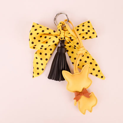 Yellow bow charm suitable for handbags and phone straps