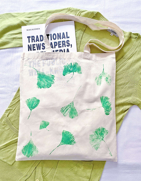 Folded compact cotton bag ready for zero-waste grocery shopping trips